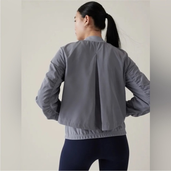 Athleta Wayfarer Bomber Jacket Coastline Blue - Picture 2 of 10